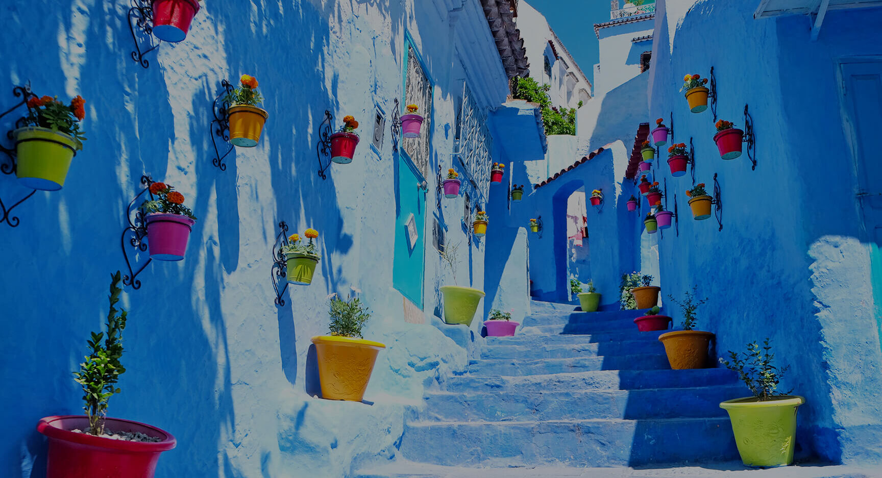 Blue street in Morocco